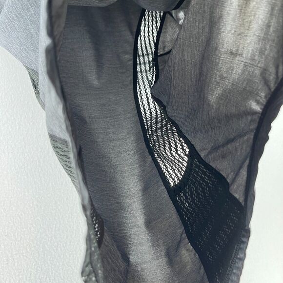 LULULEMON Top XS Ruched Mesh Panel Back Yoga Gym Running Heather Gray - Picture 10 of 13